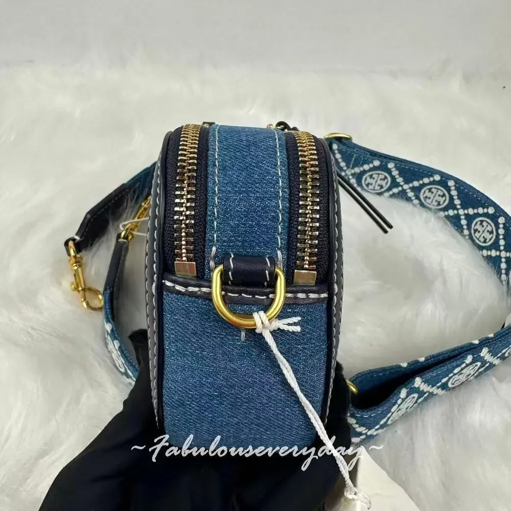 Tory Burch Mini Miller Denim Crossbody Bag 158637 NWT